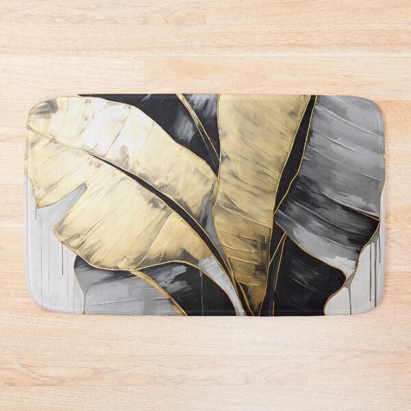 Item preview, Modern European ink and gold foil banana leaf 25 designed and sold by UnaWu533.