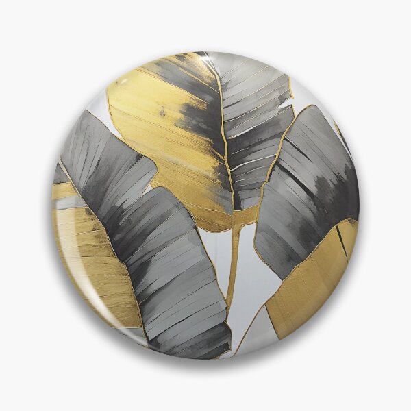 Item preview, Modern European ink and gold foil banana leaf 26 designed and sold by UnaWu533.