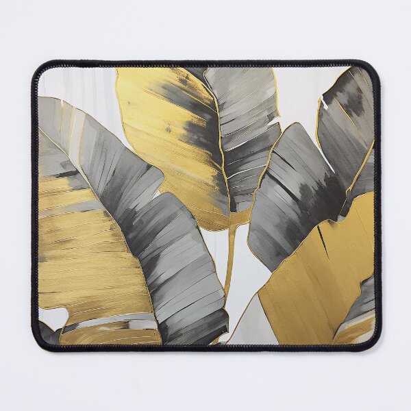 Item preview, Modern European ink and gold foil banana leaf 26 designed and sold by UnaWu533.