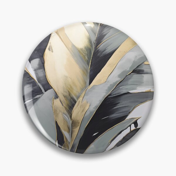 Item preview, Modern European ink and gold foil banana leaf 27 designed and sold by UnaWu533.
