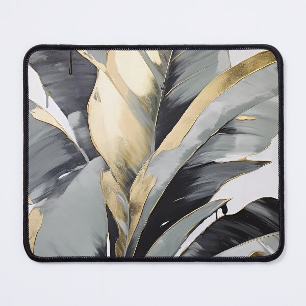 Item preview, Modern European ink and gold foil banana leaf 27 designed and sold by UnaWu533.