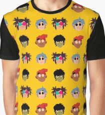 gorillaz pattern Graphic T-Shirt