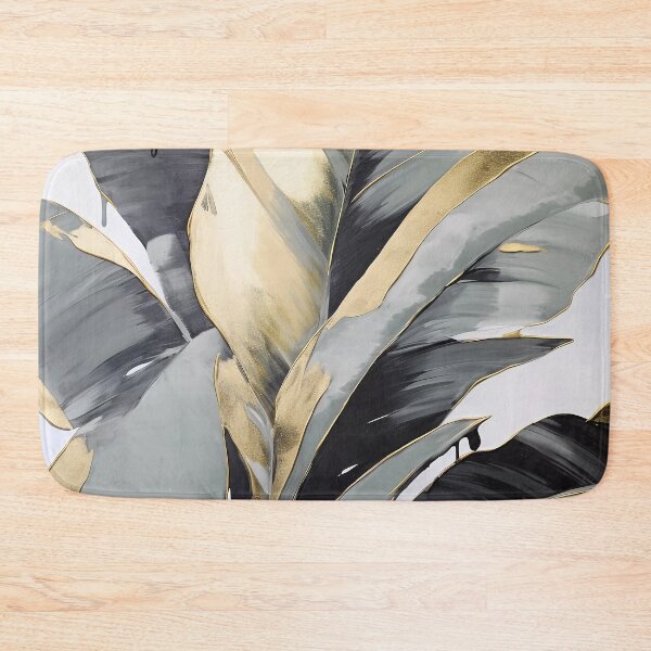 Item preview, Modern European ink and gold foil banana leaf 27 designed and sold by UnaWu533.