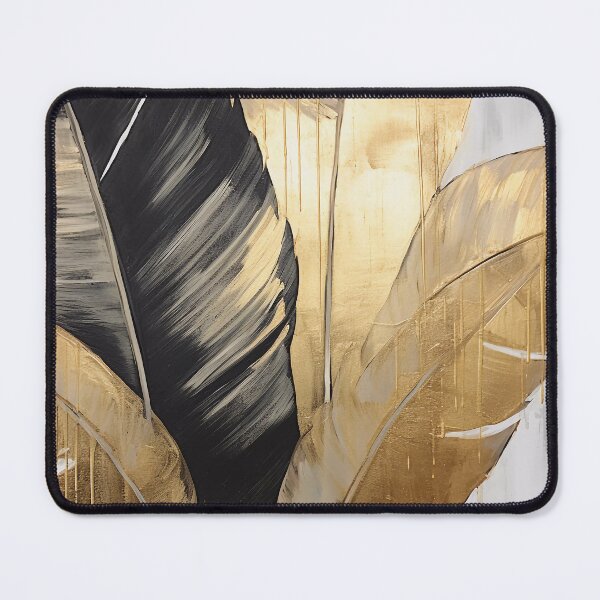Item preview, Modern European ink and gold foil banana leaf 28 designed and sold by UnaWu533.