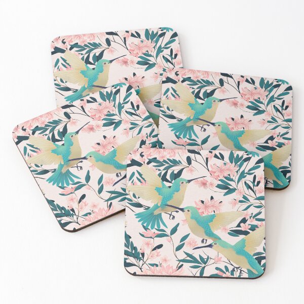 Item preview, Hummingbirds and Floral Vines in Blush designed and sold by lauragraves.