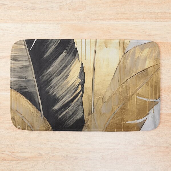 Item preview, Modern European ink and gold foil banana leaf 28 designed and sold by UnaWu533.