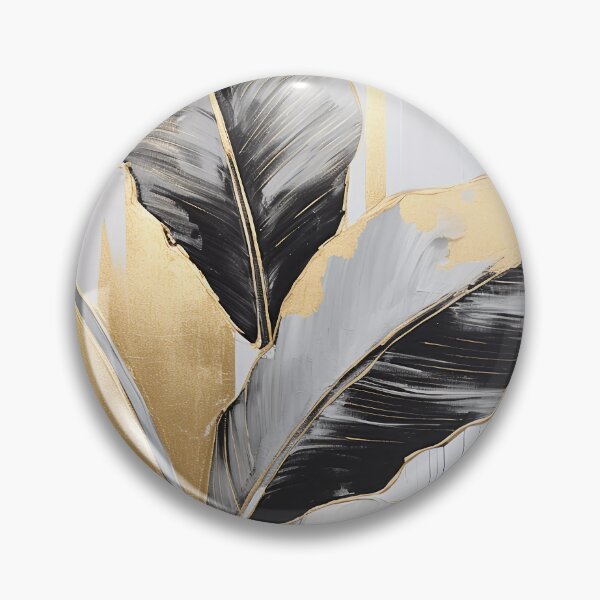 Item preview, Modern European ink and gold foil banana leaf 29 designed and sold by UnaWu533.