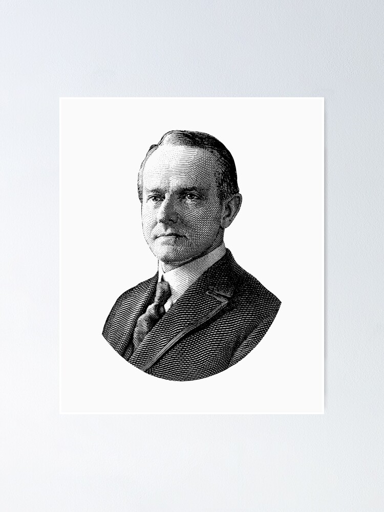 "President Calvin Coolidge Graphic Black And White" Poster by