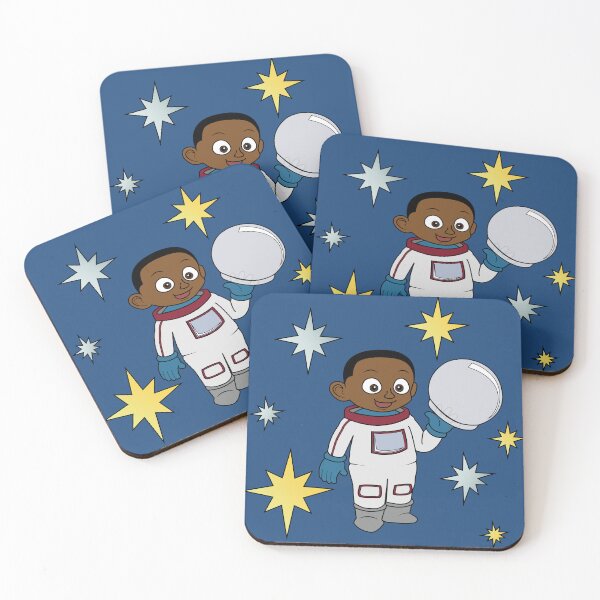 Item preview, Astronaut (dark-skinned boy) and stars  designed and sold by ThingsByNin.