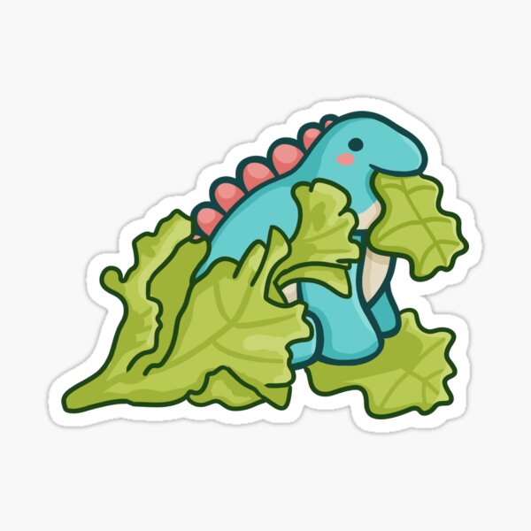 Item preview, Chuck, dino eating lettuce, dinosaur designed and sold by hugadino.
