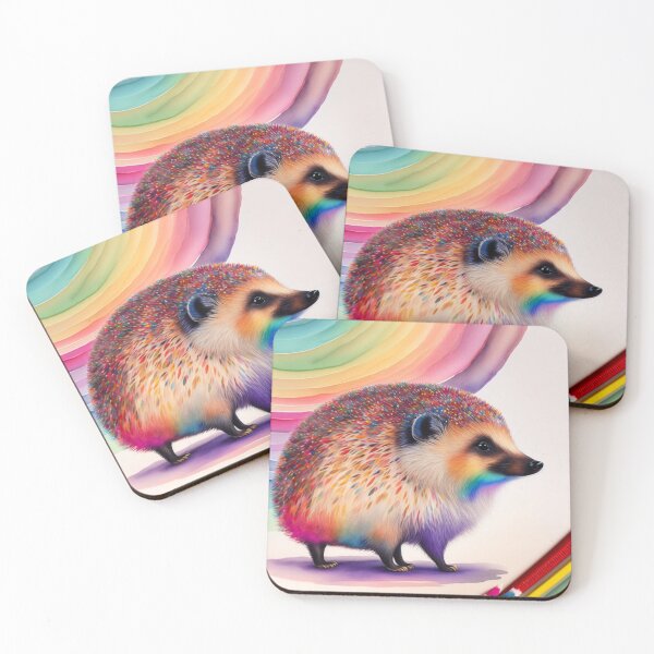 Item preview, Cute Hedgehog Rainbow Bridge Watercolour style designed and sold by Magical-bear.