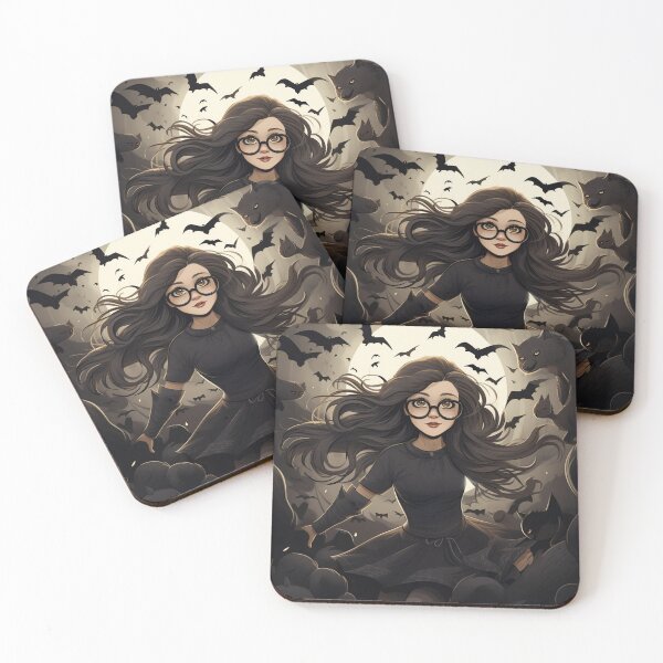 Item preview, Enchantress of the Night: A Fierce Witch with Her Loyal Bats designed and sold by Beautifully Unhinged.