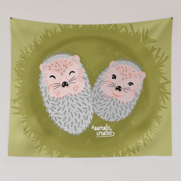 Item preview, Cuddling hedgehogs designed and sold by Aurealis.