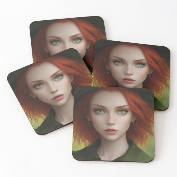 Item preview, Forest Enchantress: Portrait of a Short-Haired Ginger Witch designed and sold by GoodWitch24.