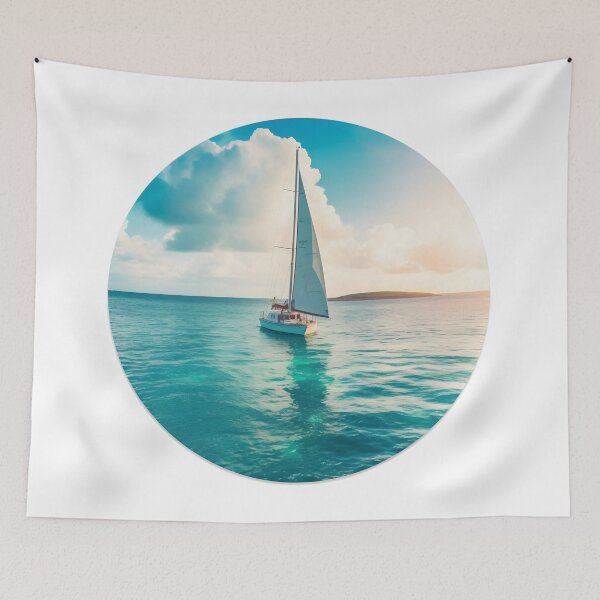 Item preview, Misty Serenity - Boat on the Lake Design designed and sold by UrsaStick.