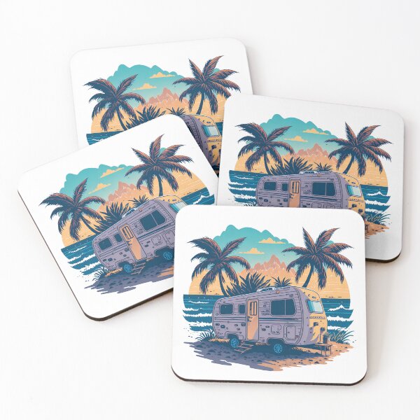 Item preview, caravan in the atlantic ocean with a sunset designed and sold by HAMDY-art.