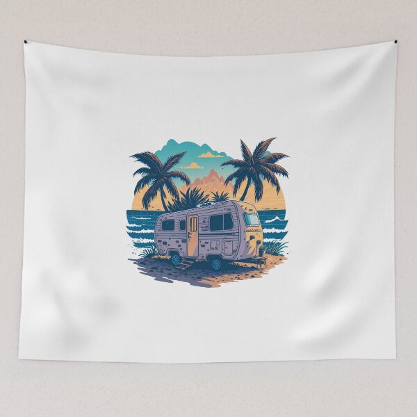Item preview, caravan in the atlantic ocean with a sunset designed and sold by HAMDY-art.