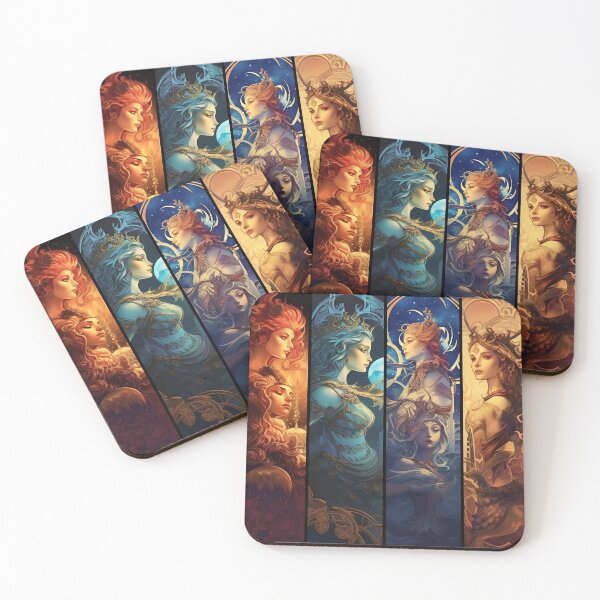 Item preview, Enchanting Goddesses - Fairy-tale Design with Four Goddesses designed and sold by UrsaStick.
