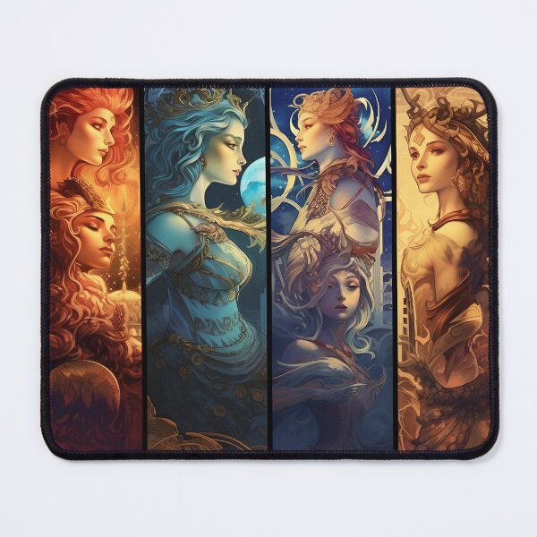 Item preview, Enchanting Goddesses - Fairy-tale Design with Four Goddesses designed and sold by UrsaStick.