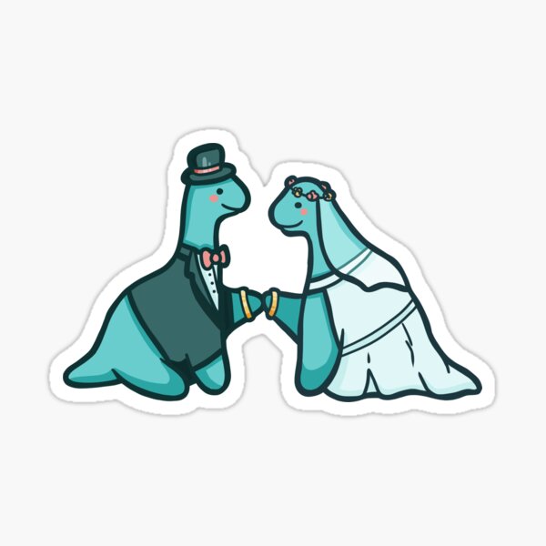 Item preview, Cute dinosaur wedding, love, married dino designed and sold by hugadino.
