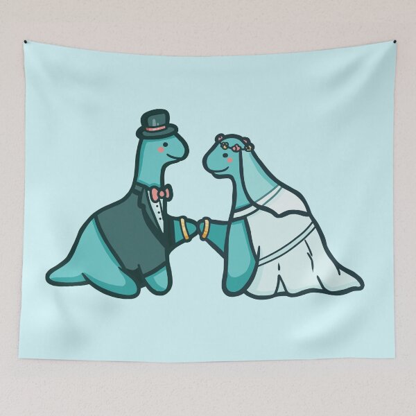 Item preview, Cute dinosaur wedding, love, married dino designed and sold by hugadino.