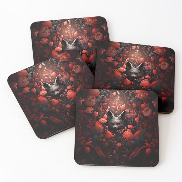 Item preview, Cute Wolf Cub in Dark Red Garden designed and sold by 20th-eclipse.