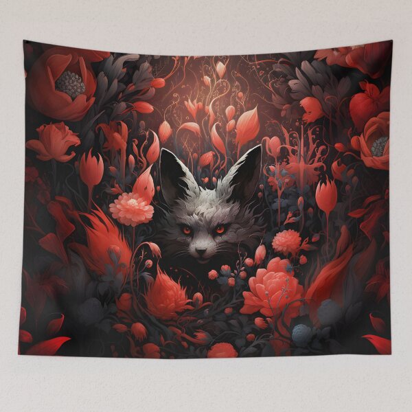 Item preview, Cute Wolf Cub in Dark Red Garden designed and sold by 20th-eclipse.