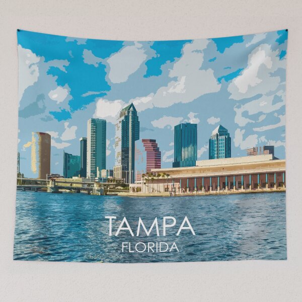 Item preview, Tampa, Florida, USA, Print designed and sold by summattodraw.