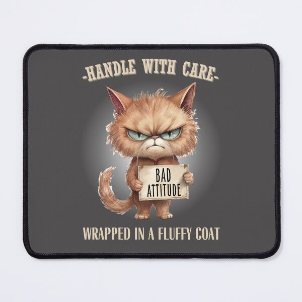 Item preview, Handle With Care: Bad Attitude Wrapped In A Fluffy Coat - Funny Cat Quote designed and sold by Heartee.