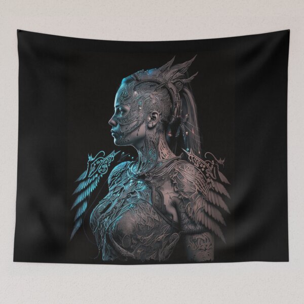 Item preview, Valkyrie, Viking Shield Maiden, Barbarian Woman Portrait, Warrior. designed and sold by Xylos247.