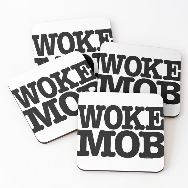 Item preview, WOKE MOB - black print for light backgrounds designed and sold by all-the-colors.