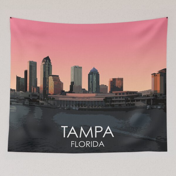 Item preview, Tampa, Florida, USA, Print designed and sold by summattodraw.