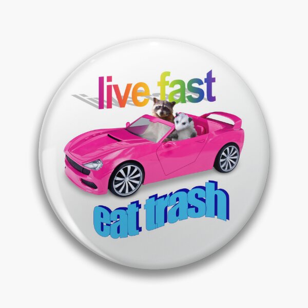Item preview, Life fast, eat trash raccoon possum word art  designed and sold by snazzyseagull.