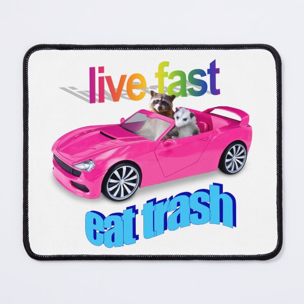 Item preview, Life fast, eat trash raccoon possum word art  designed and sold by snazzyseagull.