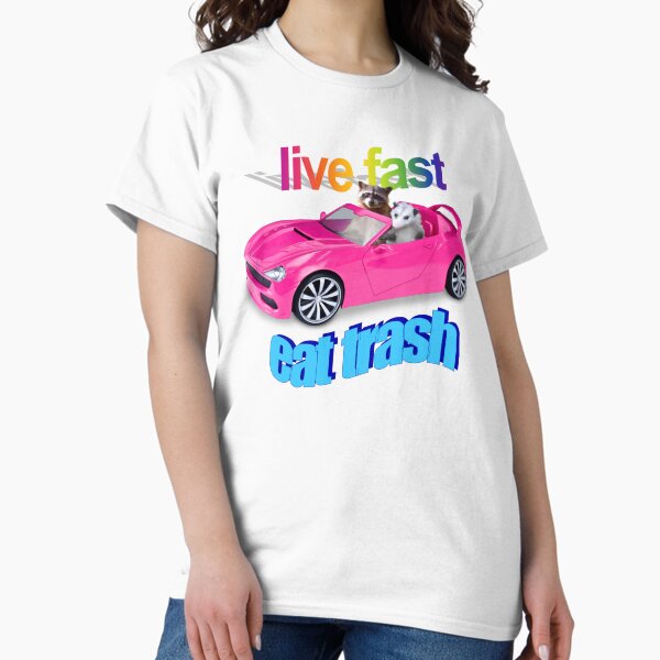Item preview, Life fast, eat trash raccoon possum word art  designed and sold by snazzyseagull.