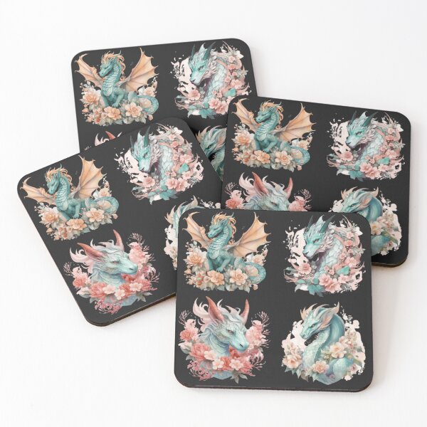 Item preview, Four Beautiful Dragons and Flowers designed and sold by MarcinCollie.