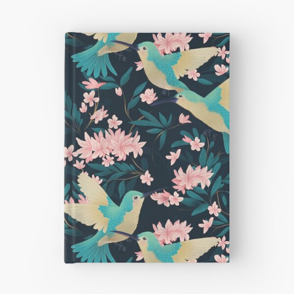 Item preview, Hummingbirds and Floral Vine Pattern in Royal Blue designed and sold by lauragraves.