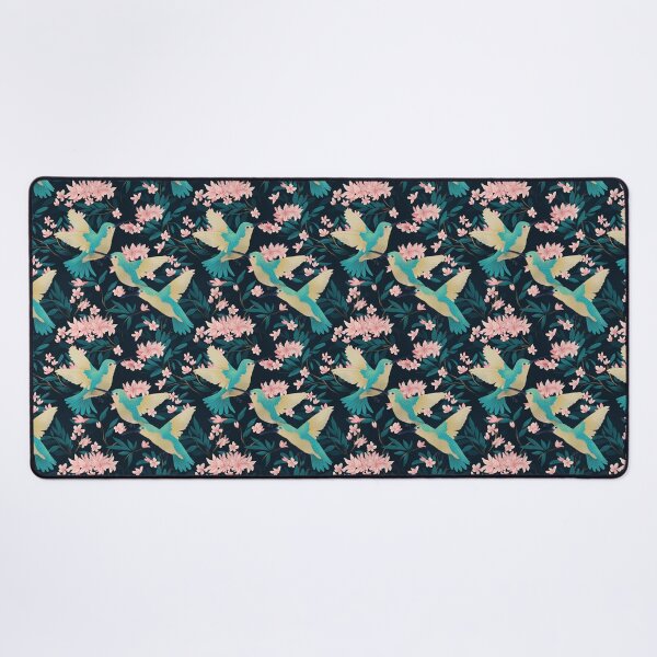 Item preview, Hummingbirds and Floral Vine Pattern in Royal Blue designed and sold by lauragraves.