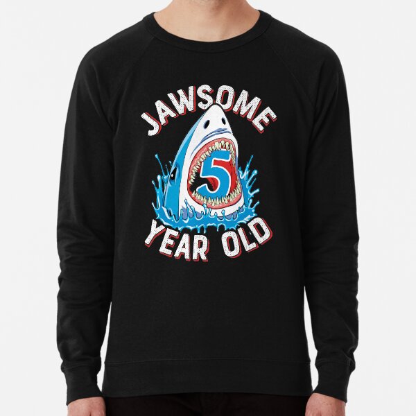 Jawsome 8 Year Old Shark Sweatshirt Kids 8th Birthday Boys Lightweight Sweatshirt By Liquegifts Redbubble