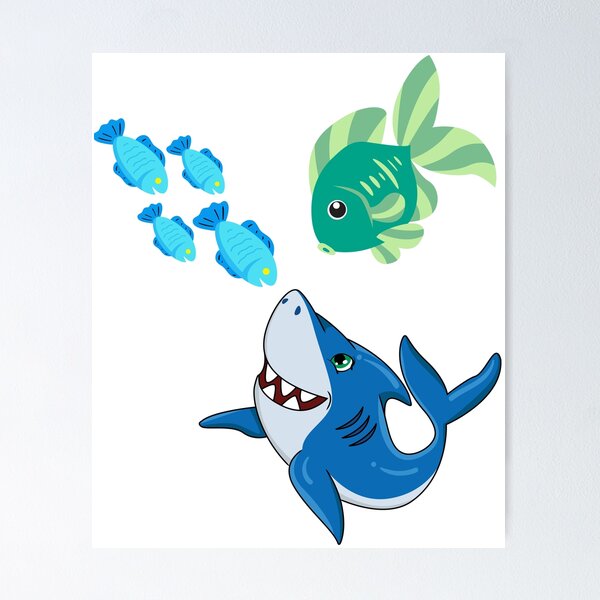 The hammerhead shark and the great white shark are both impressive fish  Poster by Ali Mohammed