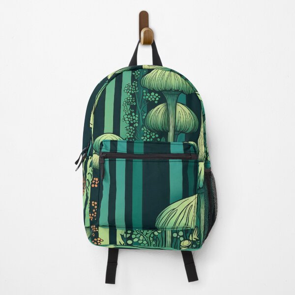 Artikelvorschau, Vintage Green Stripe Mushroom Pattern entworfen und verkauft von MTJ-Mushrooms.