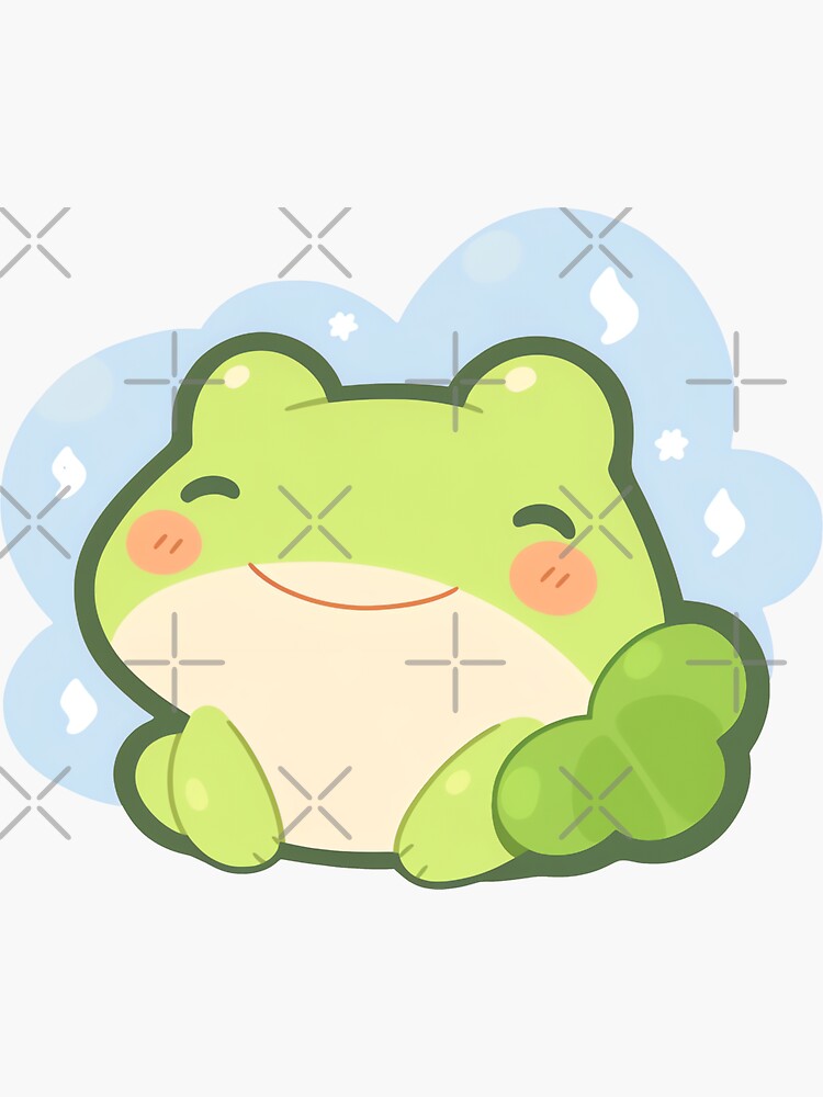 Kawaii Aesthetic Cute Frog Art 2 Matte Sticker Removable Free Shipping 