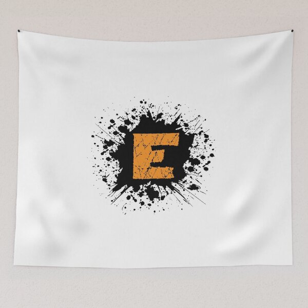 Item preview, Monogram E Grunge Black Grunge Splatter designed and sold by simplymonogram.