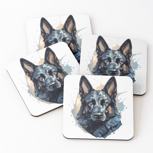 Item preview, Stained Glass Symphony: The Radiant Black German Shepherd designed and sold by MaBaker202.