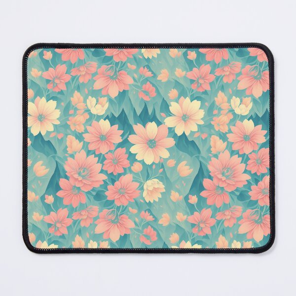 Item preview, magical, colourful repeating flower pattern designed and sold by flashyflowers.