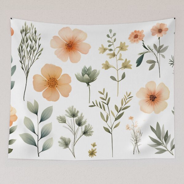 Item preview, Arrangement of spring orange flowers against a white background. Blooming concept. Flat lay. designed and sold by anytka.