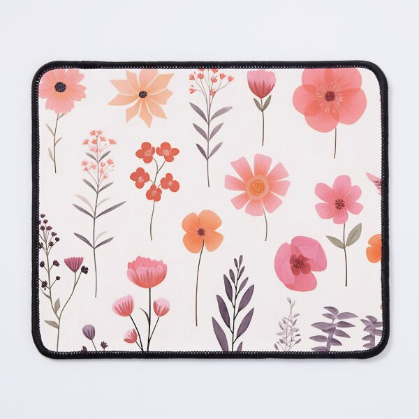Artikelvorschau, Arrangement of spring pink flowers against a white background. Blooming concept. Flat lay. entworfen und verkauft von anytka.