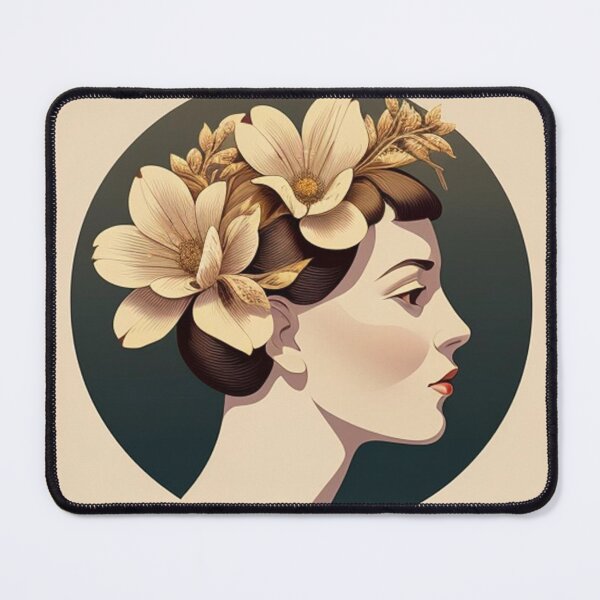 Item preview, Ivory floral portrait designed and sold by Roxburylane.