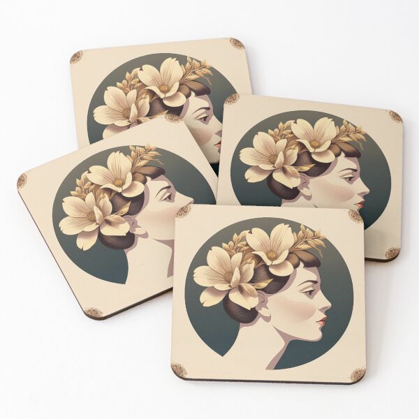Item preview, Ivory floral portrait  designed and sold by Roxburylane.
