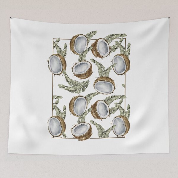 Item preview, coconuts and palm leaves pattern for summer designed and sold by YerrouDesing.